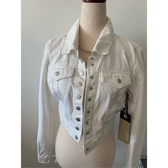 Highway jeans white cropped jacket size medium - Picture 1 of 5